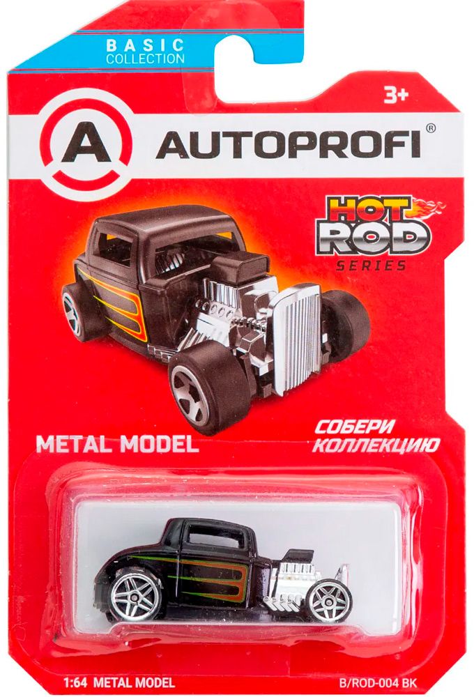 Машинка коллекционная 1:64, Серия HOT ROD CARS, B/ROD-004 чёрный \ B/ROD-004 BK