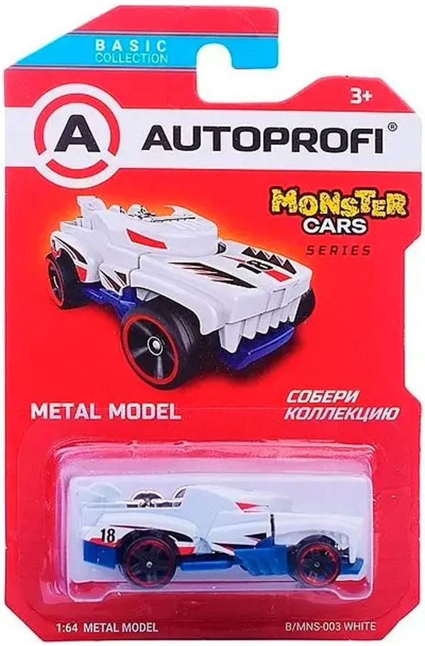 Машинка коллекционная 1:64, Серия MONSTER CARS, B/MNS-003 белый \ B/MNS-003 WHITE