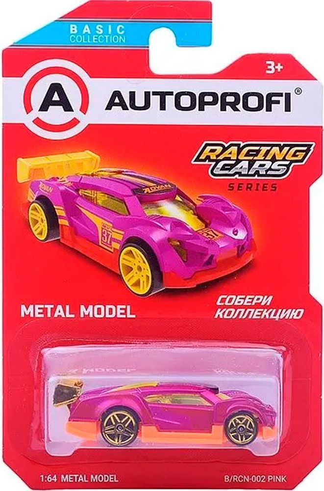 Машинка коллекционная 1:64, Серия RACING CARS, B/RCN-002 розовый \ B/RCN-002 PINK