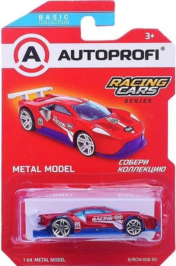Машинка коллекционная 1:64, Серия RACING CARS, B/RCN-008 красный \ B/RCN-008 RD