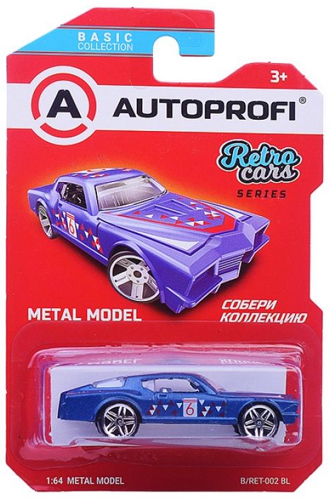 Машинка коллекционная 1:64, Серия RETRO CARS, B/RET-002 синий \ B/RET-002 BL