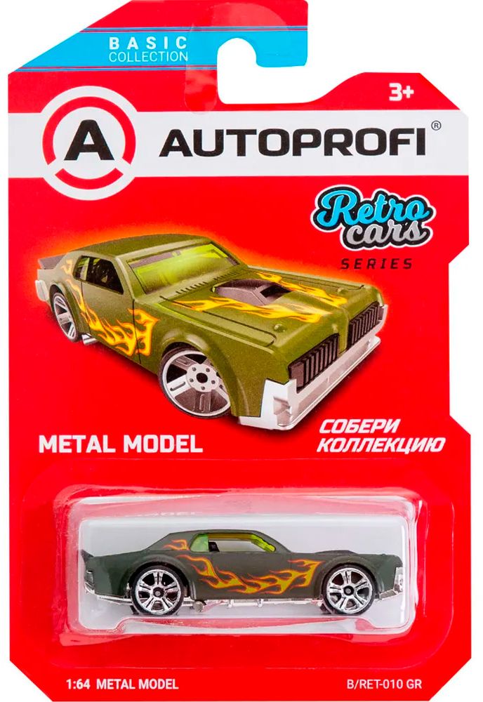 Машинка коллекционная 1:64, Серия RETRO CARS, B/RET-010 зелёный \ B/RET-010 GR