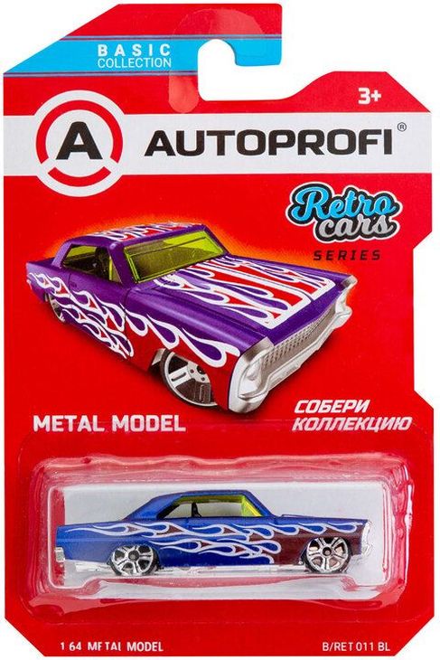Машинка коллекционная 1:64, Серия RETRO CARS, B/RET-011 синий \ B/RET-011 BL