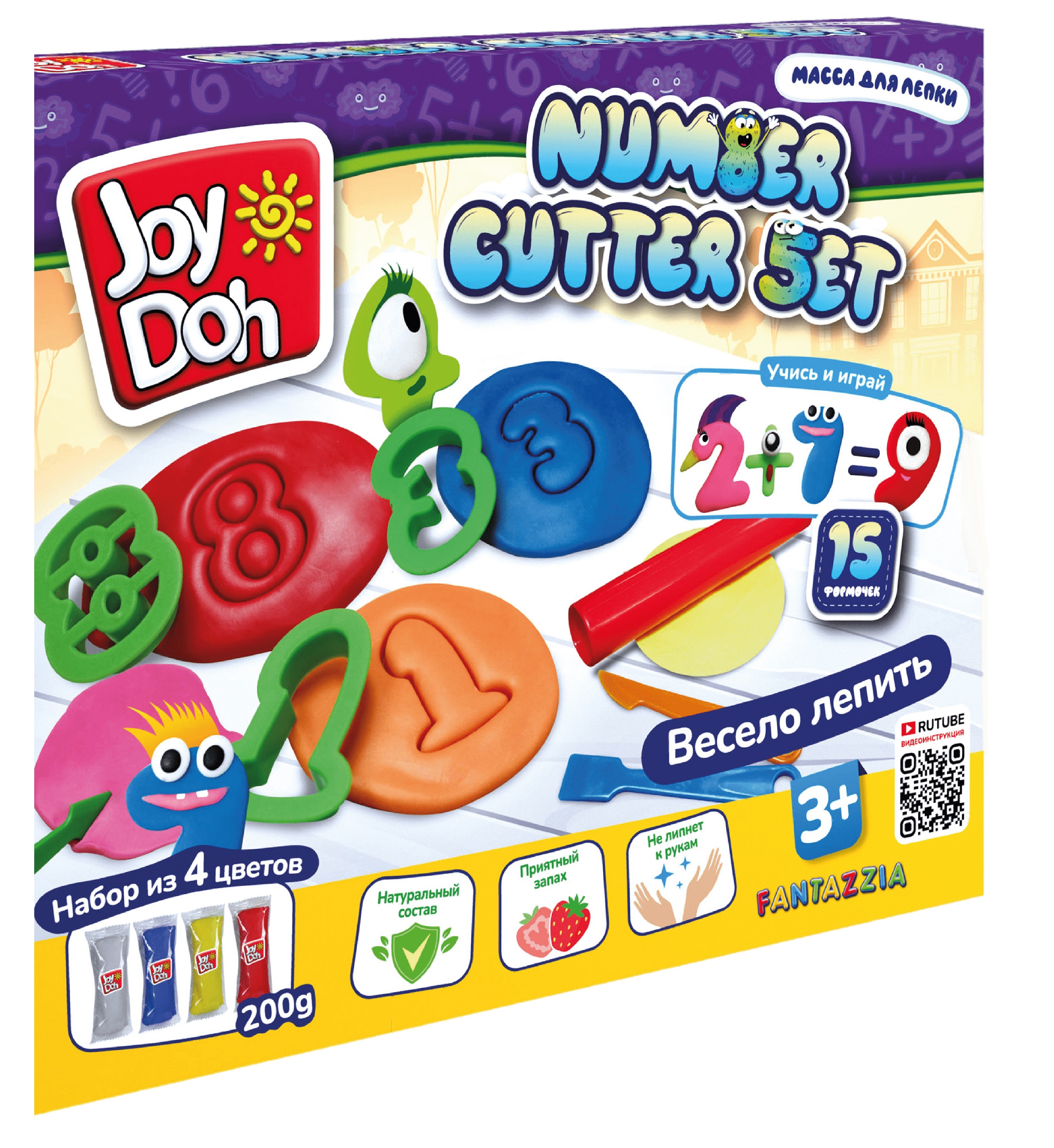 Масса для лепки Joy Doh, набор NUMBER CUTTER SET - УЧИМСЯ СЧИТАТЬ \ NUMB-200 bag