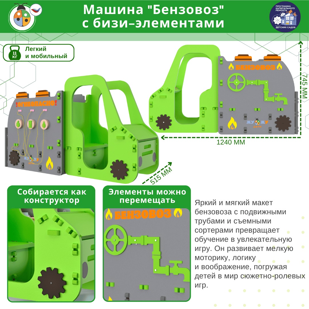 Машина "Бензовоз" с бизи-элементами \ ЖУ-ЖУ-АВ-0112796412