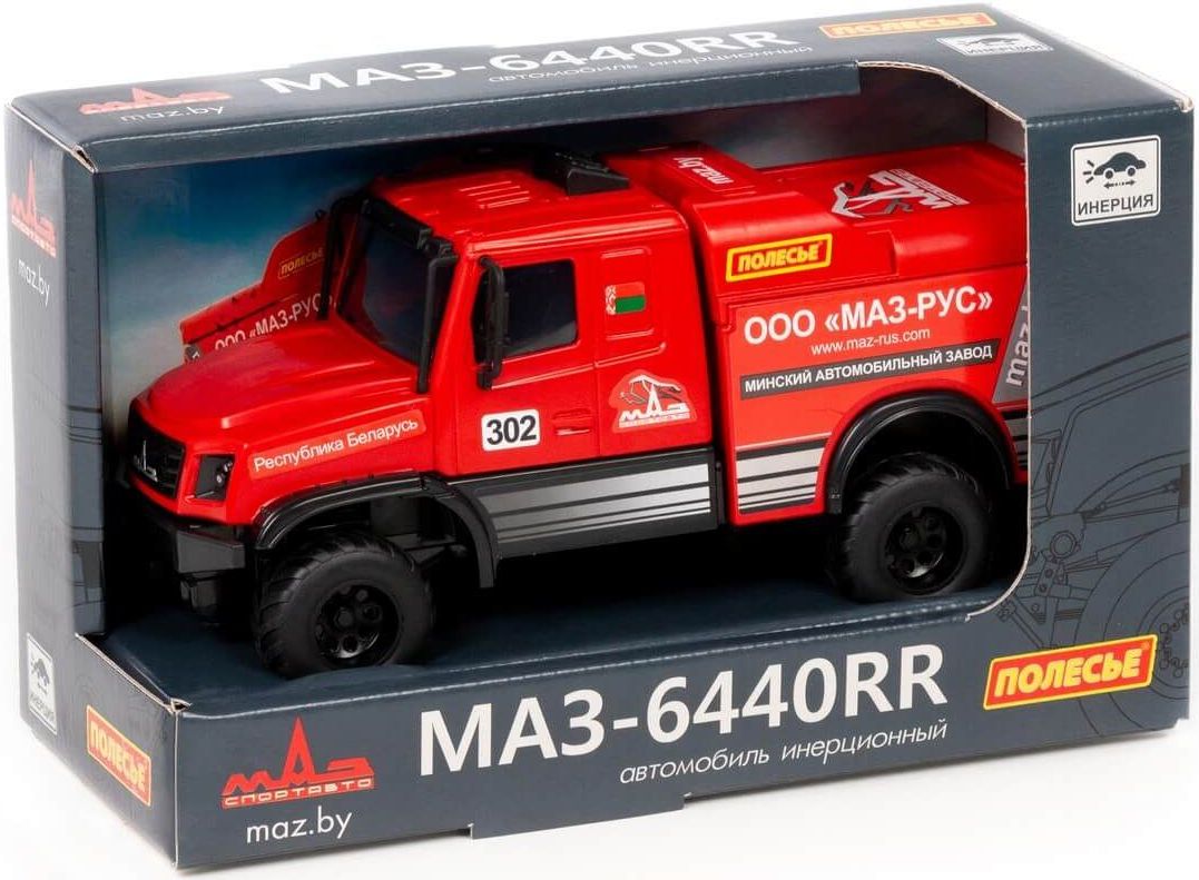Авто "МАЗ-6440RR" гоночный грузовик, инерционный (22х9х11,4 см) в коробке \ 57314 Полесье