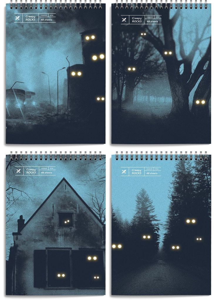 Блокнот А5 60 л. кл. LOREX NIGHT HORROR греб. мел.карт, soft touch \ LXNBA5-NH