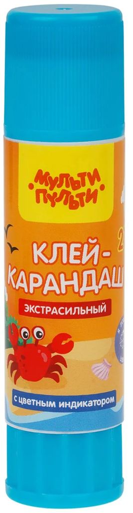 Клей-карандаш Мульти-Пульти "Енот на Кубе", 21г, с синим индикатором, экстра \ ПВП GS_52333