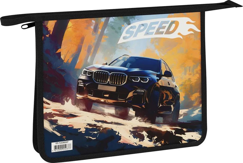 Папка для тетрадей 1 отделение, А5 ArtSpace "Off-road", пластик, на молнии \ ПТ-715Л0007