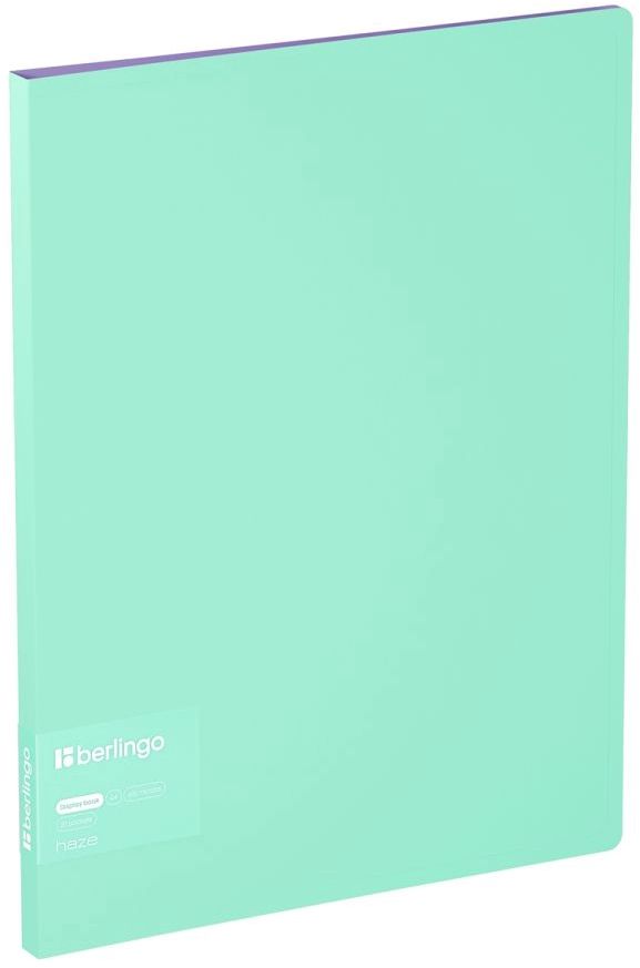 Папка с 20вкладыш. Berlingo "Haze" А4, 14мм, 600мкм, с внутр. карман., мятная, софт-тач \ DB4_20922