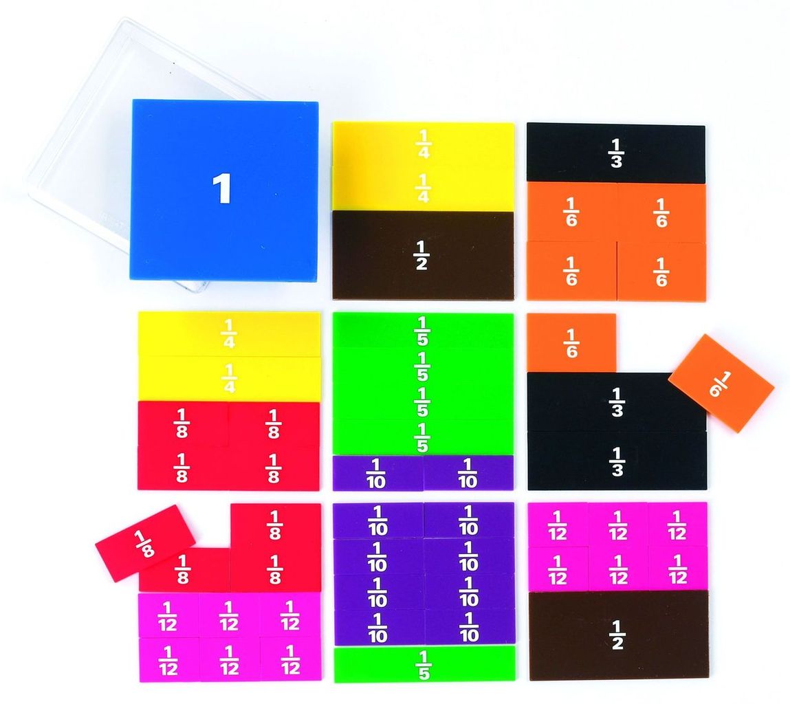 Квадраты "Дроби" (10, 1, 1/2, 1/3, 1/4, 1/5, 1/6,1/8, 1/10, 1/12 набор 51) \ 19135