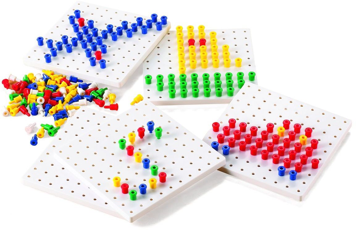 Мозаика Peg Board. Набор (1000 деталей, 5 цветов, 5 досок) \ 39470