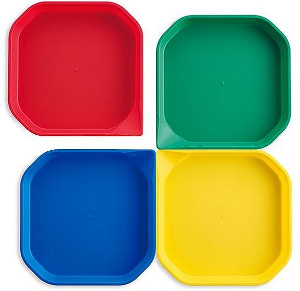 Fun2 Play Лоток для активных игр 4 цвета - синий, зелёный, жёлтый, красный, 25 x 25 x 2,5cm, 4шт. \