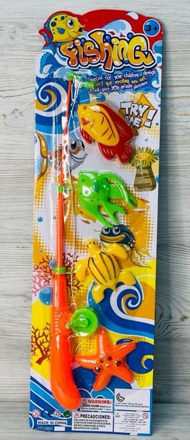 Рыбалка магнитная "Улов", 4шт. морских обитателей, 1 удочка, сачок \ 799А