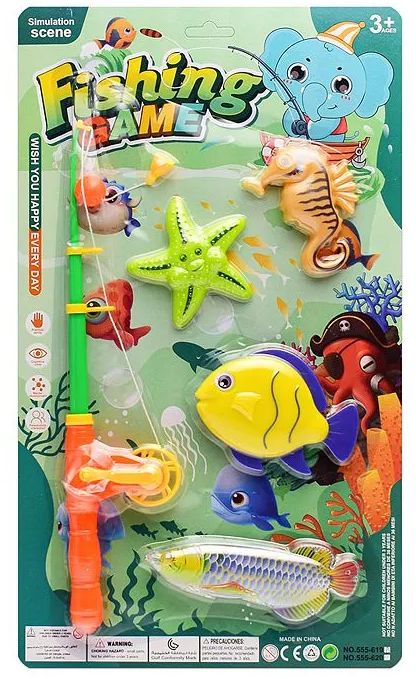 Рыбалка магнитная "Богатый улов", 2 рыбки, 2 морских обитателя, 1 удочка \ 555-619
