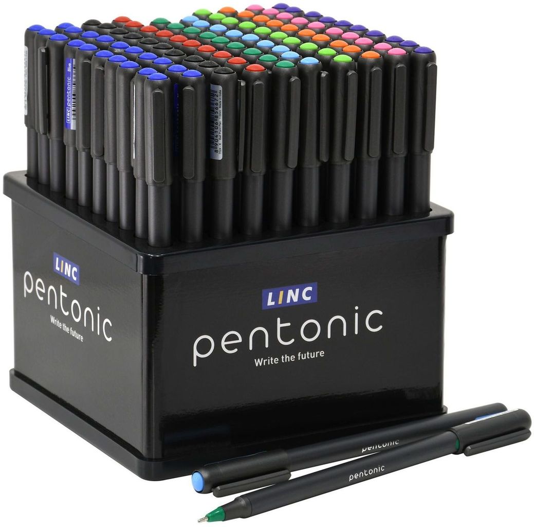 Ручка шариковая Linc Pentonic silver ассорти 1 мм серый метал.кругл. корпус игольчатый наконечник \ 7024-100ASST