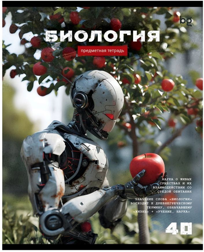 Тетрадь 40 л. А5, клетка "Робот. Биология" эконом \ ТПск40 63729 BG