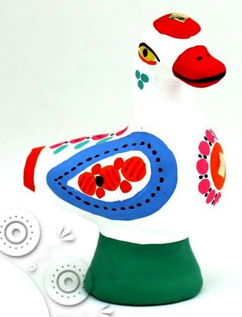 Дымковская игрушка свистулька "Гусик" \ Россия