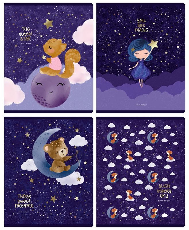 Тетрадь 48 л. А5, клетка "Sweet dreams", BG, тиснение фольгой \ Т5ск48_тф 11068 BG