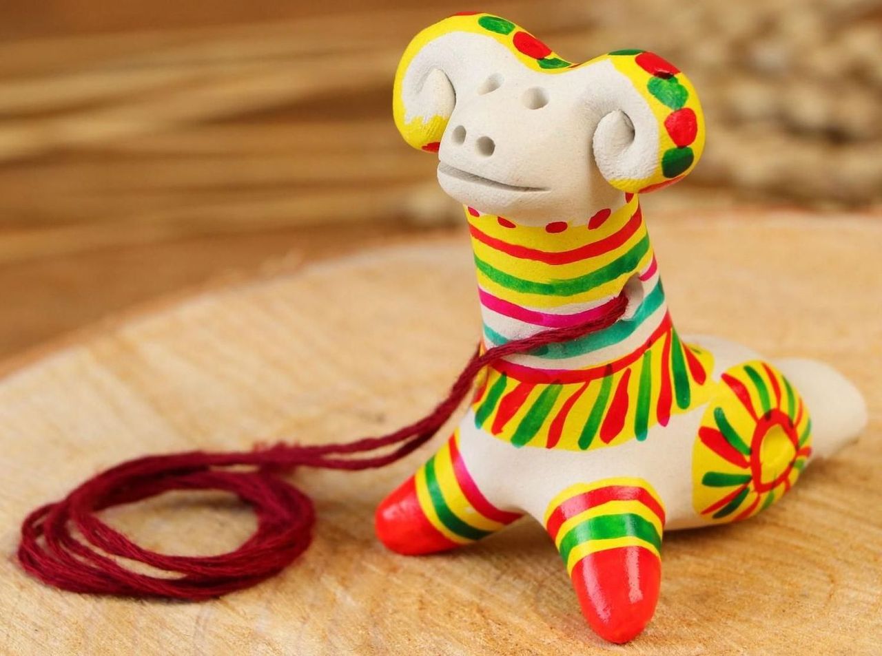 Филимоновская игрушка свистулька "Баран" 14см \ Россия