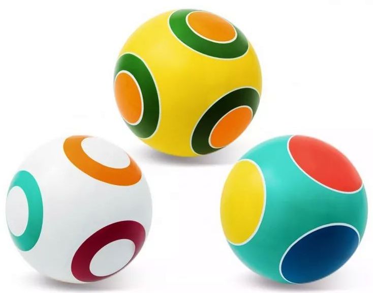 Мяч резиновый 200 мм Кружочки (ручное окраш.)\ Р3-200/Кр РОССИЯ