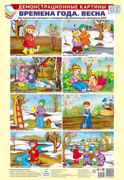 Дем. картины. ВЕСНА. Методич. материал  (комплект 8 плакатов, А3, 350*500 мм) ФГОС ФОП ДО\ Сфера