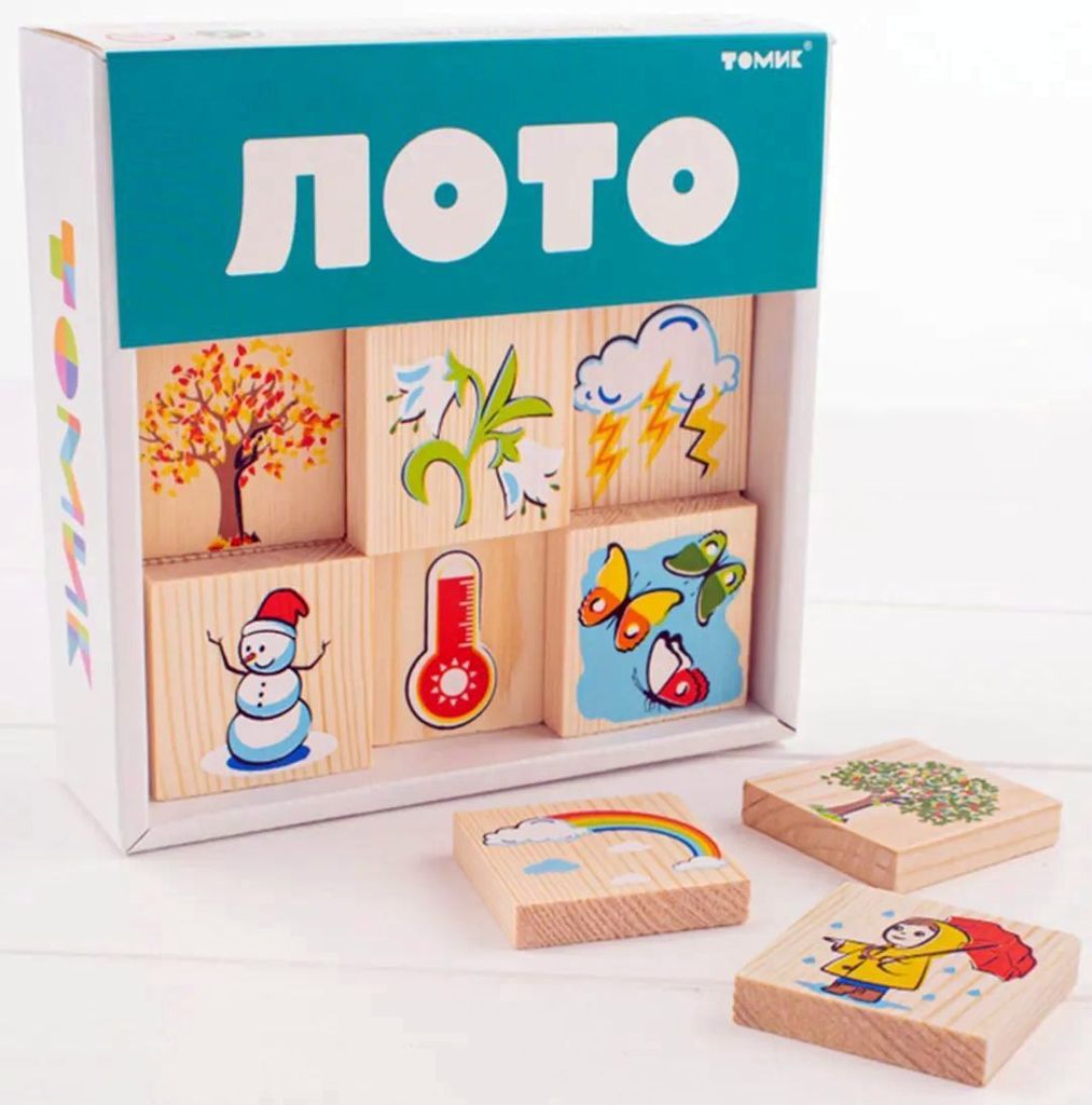 Счетный материал лото "Времена года" дерев., 24 дет.\ 1-75 Томик, Россия