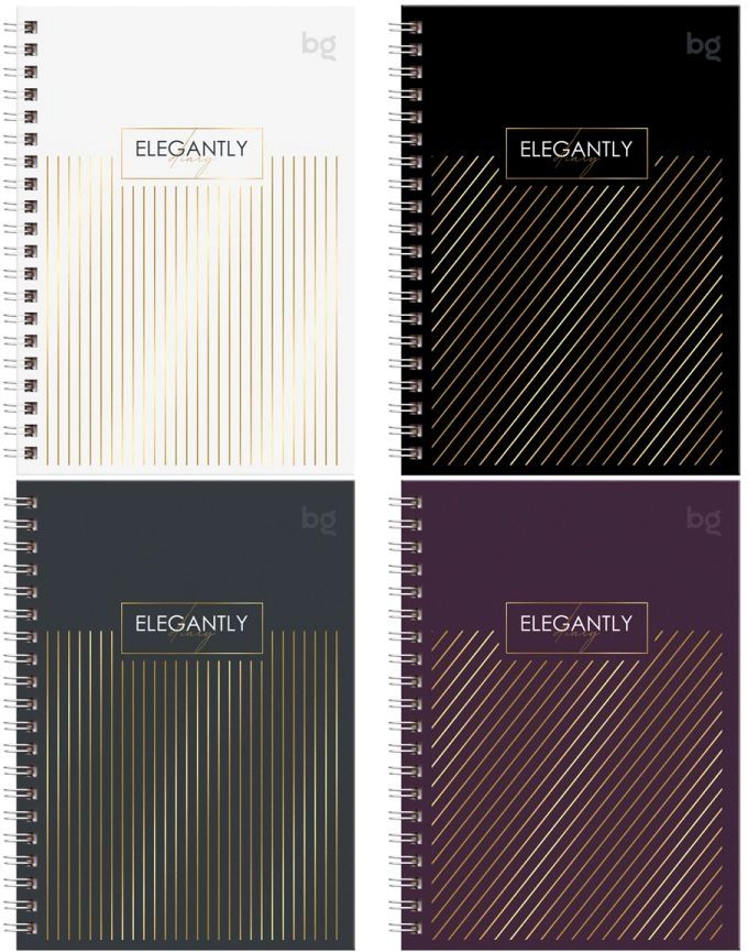 Записная книжка А6 80л. на гребне "Minimal" глянц.ламинац., тиснение фольгой, тв.обложка \ ЗКТ6гр80_лг_тф 07054 BG