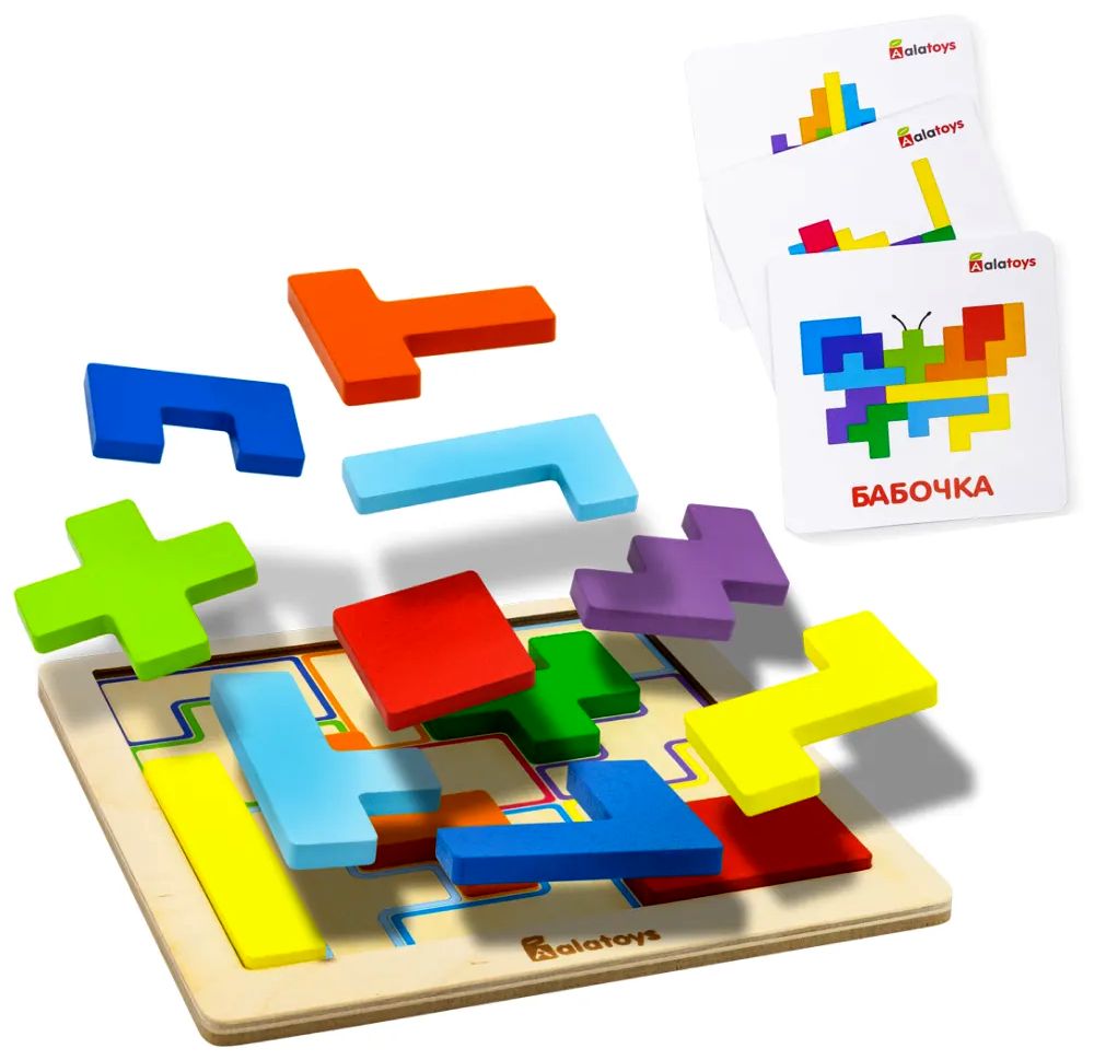 Игра дер."Тетрис" 20 дет., в пакете \ ДМРТТР02 Алатойс, Россия