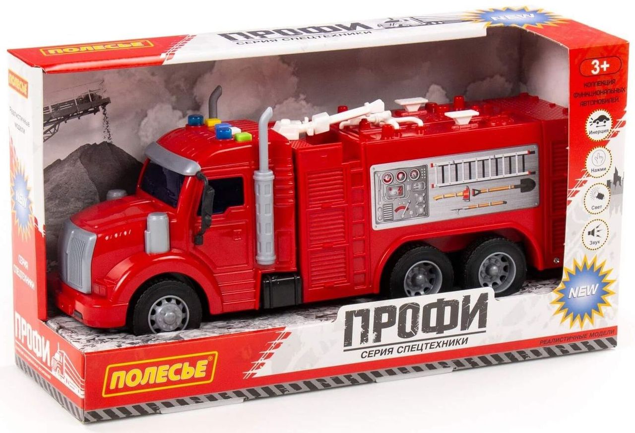 Авто "Профи", пожарный, инерционный, со светом и звуком (в коробке) \ 86518 Полесье