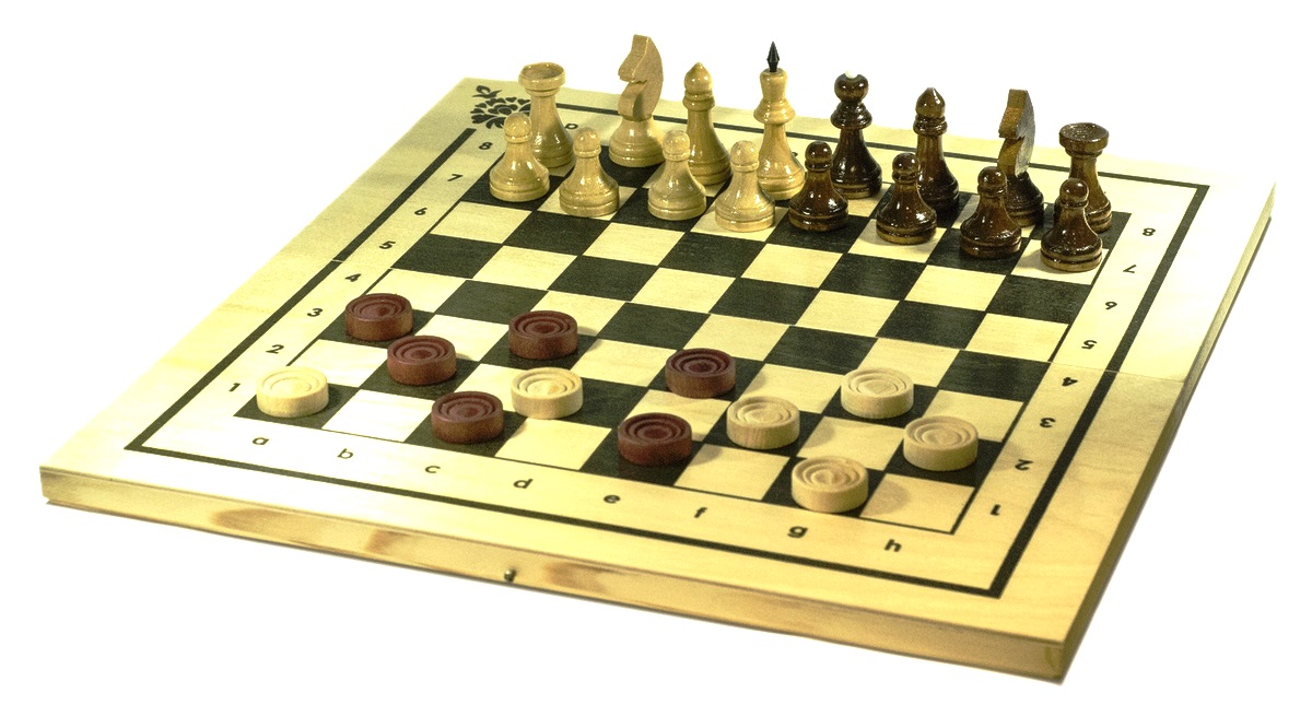 Шахматы, шашки деревянные (два в одном) 415х215х34 №3 \ Орлов С-11а